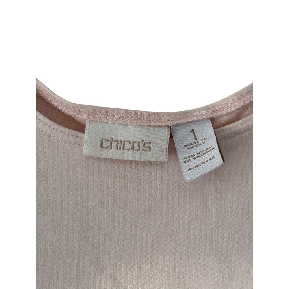 Chico’s Travelers Tank Top Medium Pink Sleeveless Stretch Layering Shell - Picture 5 of 6